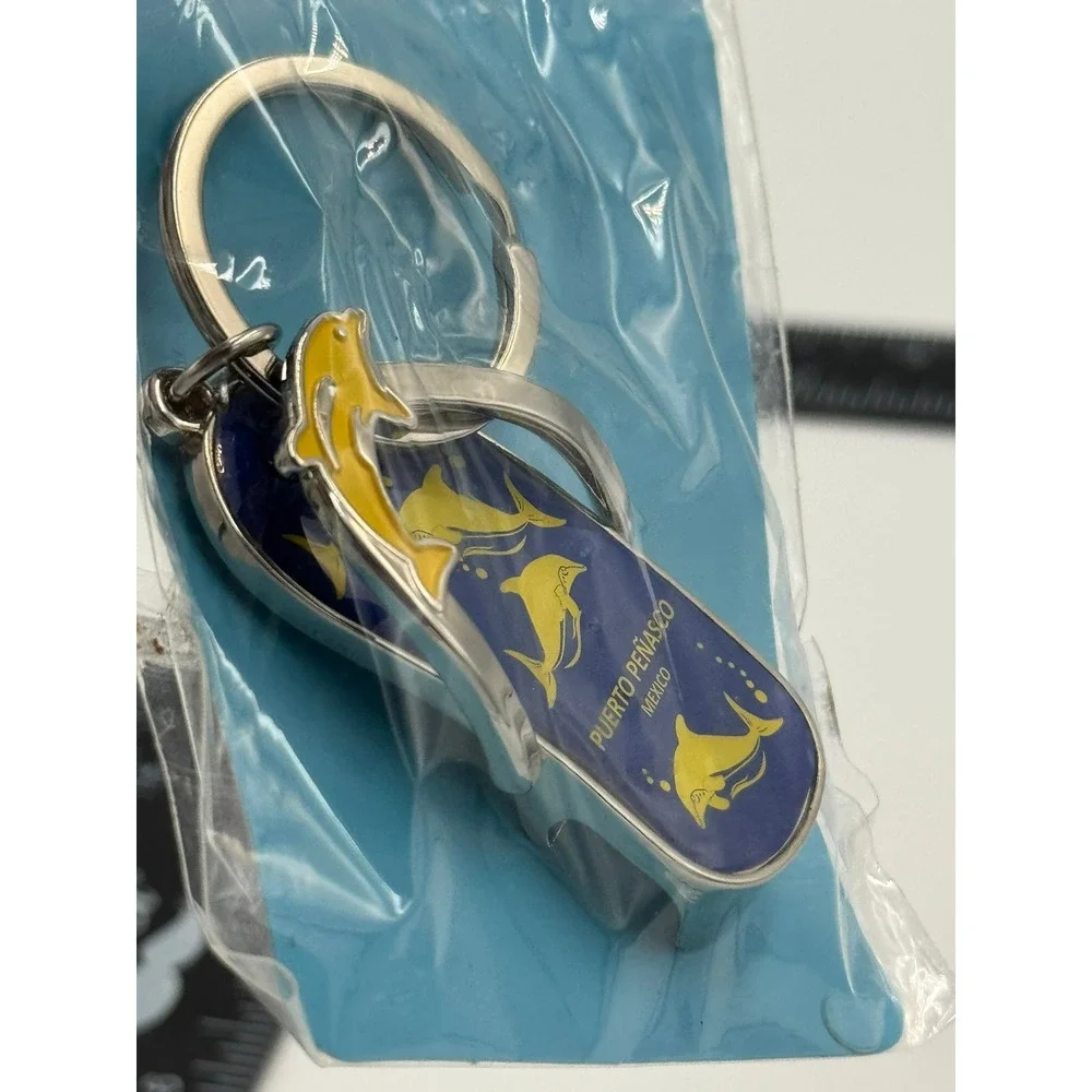 Puerto Penasco Mexico Flip Flop Dolphin Keychain Bottle Opener Rocky Point‎ New